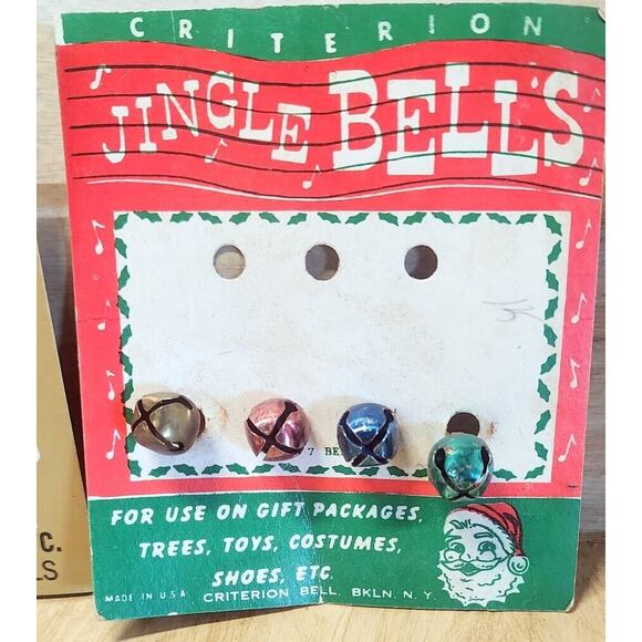 Jingle Bells Silver 15 Pc on Card NOS Criterion Bell & Specialty Crafts DIY Vin - Picture 5 of 11
